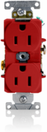 15 Amp Duplex Receptacle Outlet, Heavy-Duty Industrial Grade, Smooth Face, Self-Grounding
