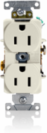 15 Amp Duplex Receptacle/Outlet, Industrial Grade, Self-Grounding