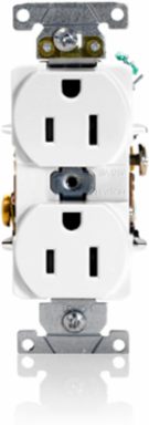 Heavy-Duty Industrial Grade 15 Amp Duplex Receptacle, NEMA 5-15R