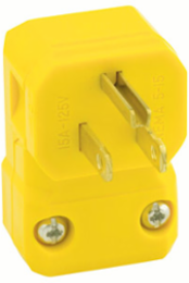 Industrial Grade 15 Amp 125 Volt Straight Blade Plug, NEMA 5-15P, Yellow