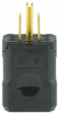 15 Amp Straight Blade Plug, NEMA 5-15P, 125 Volt, Industrial Grade, Black