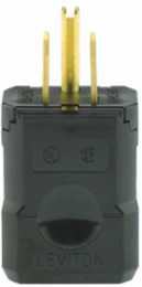 15 Amp Straight Blade Plug, NEMA 5-15P, 125 Volt, Industrial Grade, Black