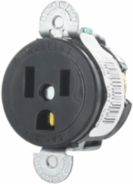 15 Amp Commercial Grade Single Receptacle Outlet, NEMA 5-15R, Side Wire, Black