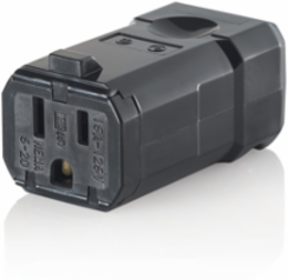 Python 15 Amp 125 Volt Industrial Grade Straight Blade Connector, Black