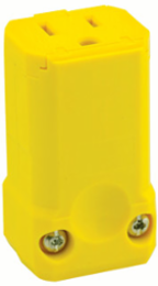 15 Amp 125 Volt Straight Blade Connector NEMA 5-15R, Grounding, Yellow