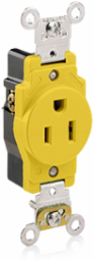 15 Amp Heavy-Duty Industrial Grade Single Receptacle Outlet, Corrosion-Resistant, Self-Grounding, NEMA 5-15R