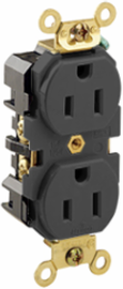 15 Amp Self-Grounding Duplex Receptacle Outlet, Industrial Grade, NEMA 5-15R