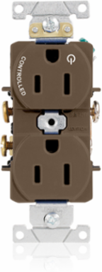 15 Amp Self-Grounding Duplex Receptacle Outlet, Industrial Grade, NEMA 5-15R