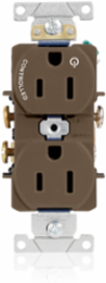 15 Amp Self-Grounding Duplex Receptacle Outlet, Industrial Grade, NEMA 5-15R