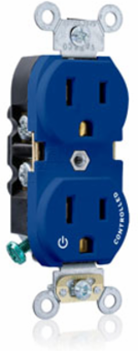 Heavy-Duty Duplex Receptacle Outlet, 15 Amp, 125 Volt, NEMA 5-15R, Blue