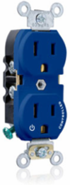 Heavy-Duty Duplex Receptacle Outlet, 15 Amp, 125 Volt, NEMA 5-15R, Blue