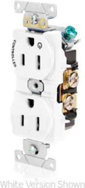 15 Amp Self-Grounding Duplex Receptacle Outlet, Heavy-Duty, NEMA 5-15R, 125 Volt