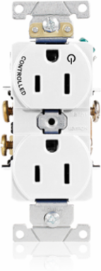 15 Amp Self-Grounding Duplex Receptacle Outlet, Heavy-Duty, NEMA 5-15R, 125 Volt