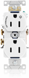 15 Amp Self-Grounding Duplex Receptacle Outlet, Heavy-Duty, NEMA 5-15R, 125 Volt