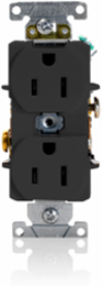 15 Amp Heavy-Duty Duplex Receptacle, Self-Grounding, 125 Volt, NEMA 5-15R