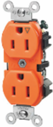 Industrial 15 Amp 125 Volt Duplex Receptacle, Isolated Ground, NEMA 5-15R, Nylon