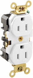 15 Amp Duplex Receptacle Outlet, Industrial Grade, NEMA 5-15R, Self-Grounding