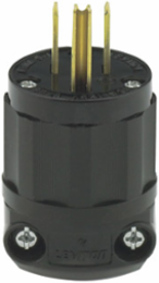 15 Amp 125 Volt Industrial Grade Straight Blade Plug - NEMA 5-15P, Black