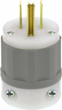 15 Amp Straight Blade Plug, 125 Volt, NEMA 5-15P, Impact Modified Nylon