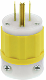 15 Amp Straight Blade Plug NEMA 5-15P, Industrial Grade, Yellow-White