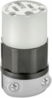 Industrial Grade Straight Blade Connector 15 Amp 125 Volt NEMA 5-15R Black-White