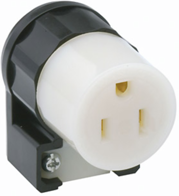 15 Amp Straight Blade Connector, 125 Volt, Industrial Grade, NEMA 5-15R