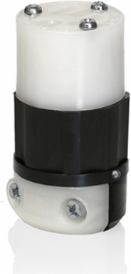 15 Amp Straight Blade Connector, NEMA 5-15R, Nylon, Impact Modified, 125 Volt