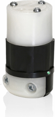 15 Amp Straight Blade Connector, NEMA 5-15R, Nylon, Impact Modified, 125 Volt
