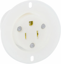 15 Amp Flanged Outlet Receptacle NEMA 5-15R, Industrial Grade, Nylon, 125 Volt