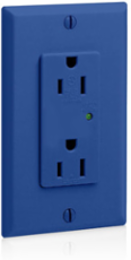 Decora Plus 15 Amp Surge Protective Duplex Receptacle Outlet, 125 Volt, Blue