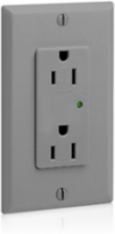 Decora Plus 15 Amp Surge Protective Duplex Receptacle Outlet 125 Volt, Gray