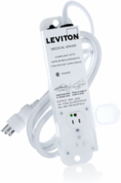 Medical Grade Power Strip 15 Amp, 2 NEMA 5-15R Outlets, 7 Foot Cord