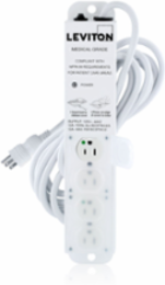 Medical Grade Power Strip with 4 NEMA 5-15R Outlets, 15 Amp, 15 Foot Cord
