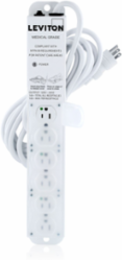 Medical Grade Power Strip 15 Amp, 6 NEMA 5-15R Outlets, 15 Foot Cord