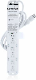 Medical Grade Power Strip with 6 NEMA 5-15R Outlets, 15 Amp, 7 Foot Cord