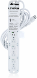 Medical Grade Power Strip 15 Amp, 6 NEMA 5-15R Outlets, 15 Foot Cord