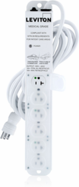 Medical Grade Power Strip 20 Amp, 6 Outlets, 15 Foot Cord, UL Listed
