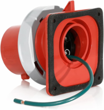LEV Series 30 Amp IEC Pin & Sleeve Inlet, 277/480 Volt, IP66/IP67/IP68/IP69K, Red