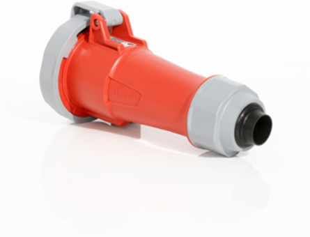 LEV Series 30 Amp Pin & Sleeve Connector, 277/480 Volt, 4P, Watertight, IP68/IP69K