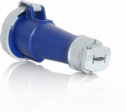 LEV Series IEC Pin & Sleeve Connector, 30A, 120/208V, 4P, IP66/IP67/IP68/IP69K, Blue