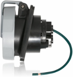 LEV Series 30 Amp IEC Pin & Sleeve Receptacle, 347/600V, IP66/IP69K, 4P, 5W