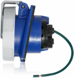 LEV Series 30 Amp IEC Pin & Sleeve Receptacle, 120/208 Volt, IP66/IP67/IP68/IP69K