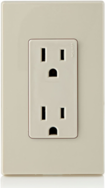 15 Amp Duplex Receptacle, Grounding, 125 Volt, Light Almond
