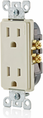 15 Amp Duplex Receptacle, Grounding, 125 Volt, Light Almond