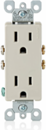 15 Amp Duplex Receptacle, Grounding, 125 Volt, Light Almond