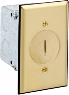 20 Amp 1-Gang Floor Box Receptacle Assembly, Tamper-Resistant, Ivory