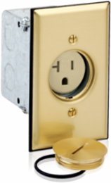 20 Amp 1-Gang Floor Box Receptacle Assembly, Tamper-Resistant, Ivory