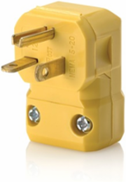 Industrial Grade 20 Amp 125 Volt Straight Blade Plug, NEMA 5-20P, Yellow