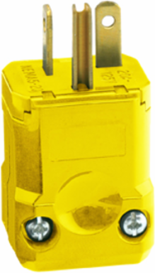 Python 20 Amp Straight Blade Plug, NEMA 5-20P, 125 Volt, Yellow