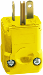 Python 20 Amp Straight Blade Plug, NEMA 5-20P, 125 Volt, Yellow